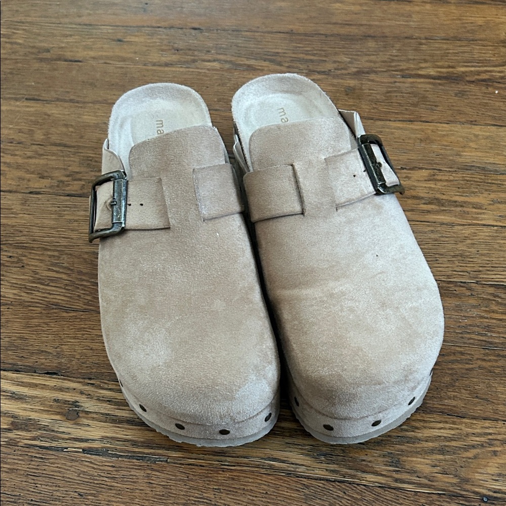 Madden Girl Tan Suede Mules